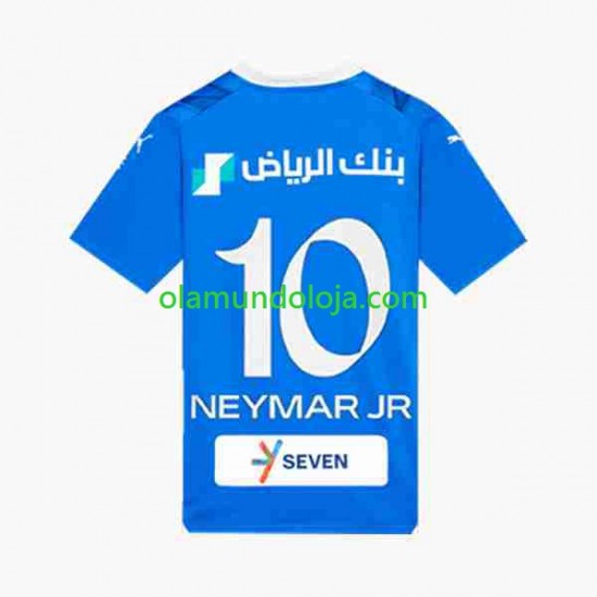 Camisola Al Hilal Neymar JR 10 Homem Equipamento Primeiro 2023-2024 Manga Curta